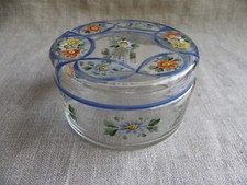 BONBONNIÈRE BOÎTE À BIJOUX EN VERRE ÉMAILLÉ