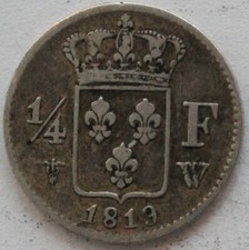 FRANCE 1/4 FRANC LOUIS XVIII