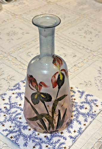 Ancienne carafe verre peint - ancienne,