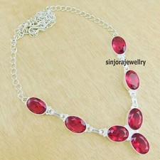 Collier cadeau fait main en argent sterling 925 bijoux pierres précieuses rho...