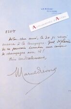 ● L.A.S Marcel PREVOST La Roche par VIANNE académicien écrivain lettre