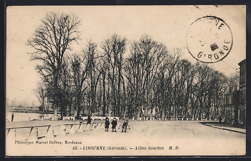 Cpa libourne allées souchet - cpa, libourne,