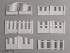 1/43 lot de 6 portails barrières blanc clôture entrée décor  diorama modélisme