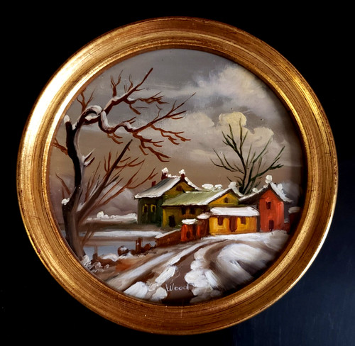 Peinture miniature signée - peinture,