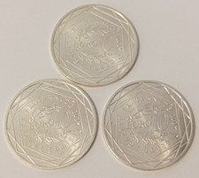 lot 3 pieces de 10 euro argent