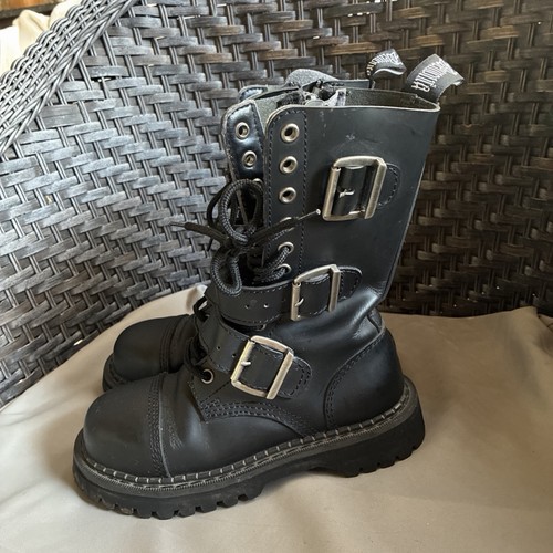 Demonia riot black - riot-5, leather