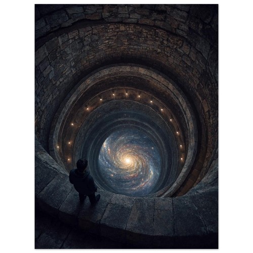 Affiche escalier vers vide - vers, le