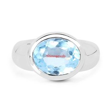 Naturel Bleu Gemme Topaze Avec