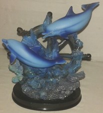 déco sculpture en résine dauphine barre bateau ocen mer sea dolphin 