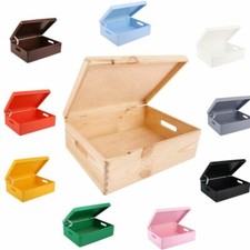Creative Deco Boîte en Bois | 40 x 30 x 14 cm | avec Poignées | 10 Couleurs