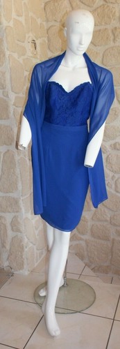 Robe cocktail bleu - royal, +