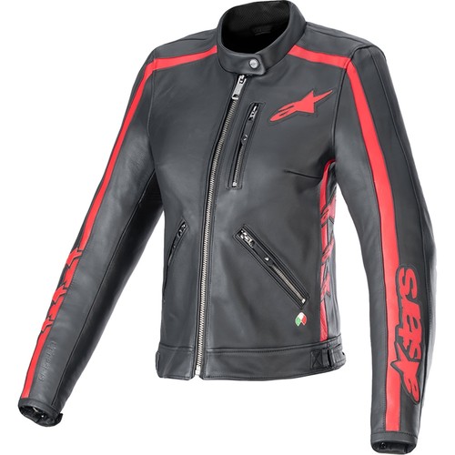 Veste moto cuir femme - en,