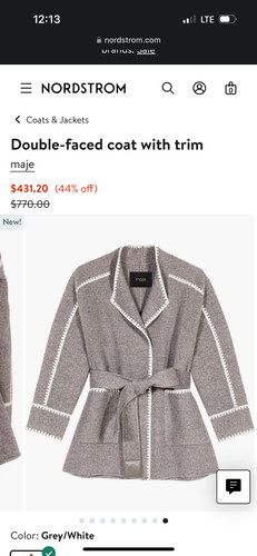 Maje double faced grey - , with