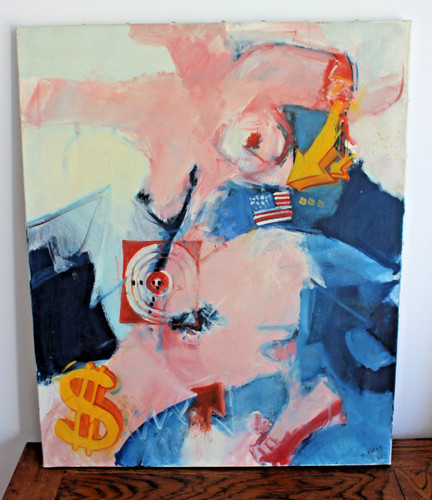 Ancien tableau huile - tableau, toile
