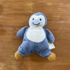 Doudou Peluche Picco Mini Pingouin Bleu Blanc Jaune Moutarde 20 Cm