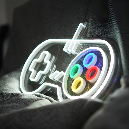 Manette rétro style - , néon