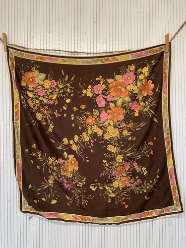 Foulard carré soie marron - carré,