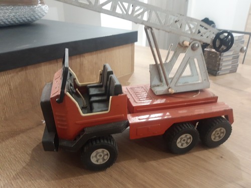 Camion tole pompier - tole, rouge