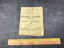 règlement national et officiel du sport boule 1947 édition 1953 boule lyonnaise