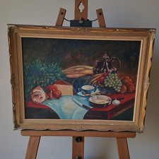 Grande huile sur toile signée