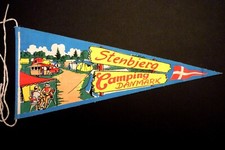 Fanion ancien STENBJERG CAMPING  Danemark Scandinavie - vintage - en tissu