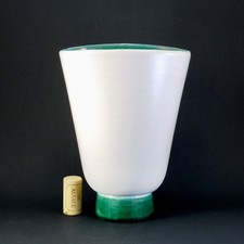 ELCHINGER vintage 1952 vase bicolore blanc mat / vert dlg Chambost, Capron
