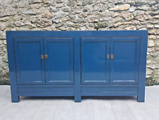 Meuble de Salon Grand Buffet Bleu Roi Laqué