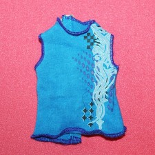 Débardeur bleu pour poupée