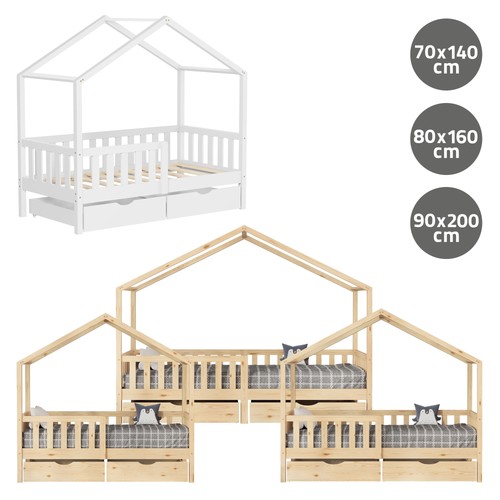 Lit enfant cabane bois avec - cabane, en