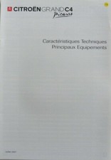 Brochure CITROEN grand C 4 Picasso caractéristiques techniques équipements