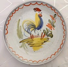 Jolie Assiette Ancienne, Coq 21 Cm