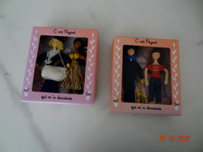 Lot de 2 couples poupées Peynet vintage Edition Atlas Idoles Tahitienne et Marin