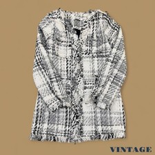 Veste À Franges À Carreaux