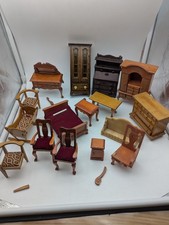 Mobilier de Poupée en Bois style Anglais, Jouet Ancien