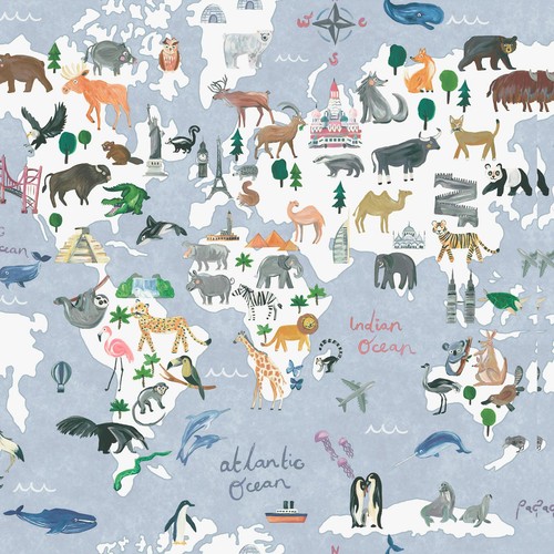 Papier peint monde holden - papier,