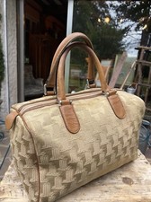 Sac à Main Ancien Vintage LANVIN Cuir et Tissu Années 70 / 80