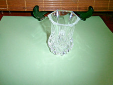 objet vitrine vintage mini vase cristal d'Arques décor pointe diamant H 8 cm TBE