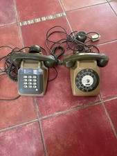 Lot 2 Téléphones Anciens Vintages Marron Touche Et Cadran S63 Socotel 