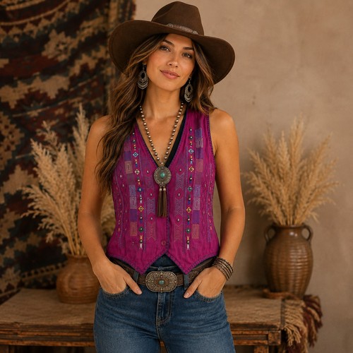 Vtg westbound pink - vest, m
