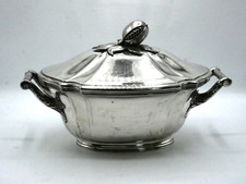 RARE TERRINE LEGUMIER 1.8 KG ARGENT MASSIF POINCON MINERVE 1 ER TITRE