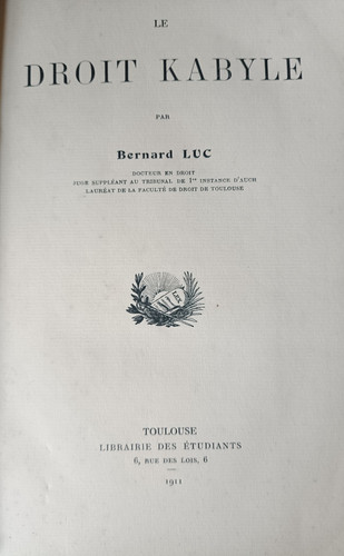 Bernard luc droit kabyle - bernard,