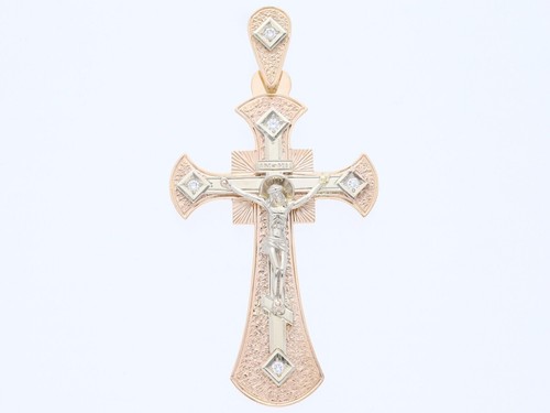 Pendentif croix diamants
