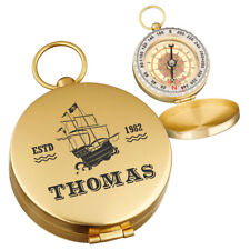Métal Boussole En Or avec Gravure - Cadeau D'Argent pour Hommes - Idéal
