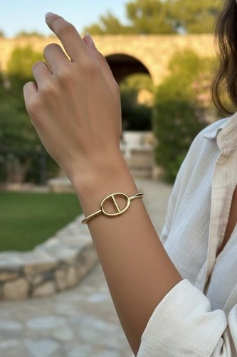 Bracelet jonc maille - , marine