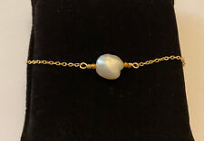 ANCIEN BRACELET RÉGLABLE PLAQUÉ OR JAUNE -  PERLE BAROQUE NATURELLE - LUXE