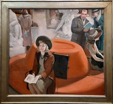Singer - & Femme Mesmerizing Au Art Museum-1940 Huile Peinture
