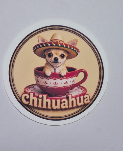 Chihuahua teacup decal - a,