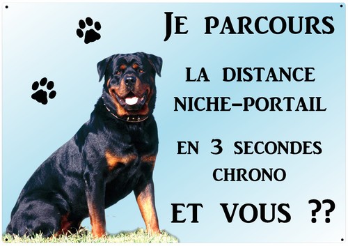 Plaque chien métal - plaque, rottweiler