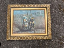 Tableau Scène Orientaliste – Cavaliers Fantasia – Huile sur toile