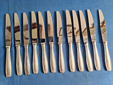 12 COUTEAUX DE TABLE METAL ARGENTÉ LAME INOX MARQUÉE NOGENT  TBE